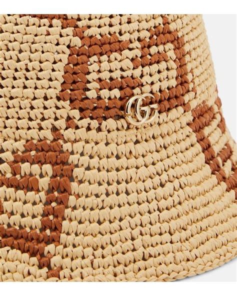 gucci cloche|GG raffia.